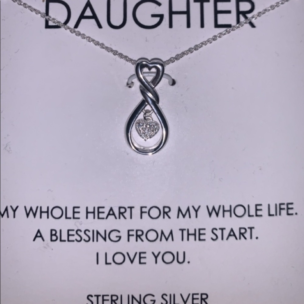 NEW footnote sterling silver daughter necklace
